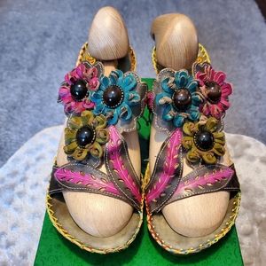 Corey's Elite Sandals Hand Painted Size 10